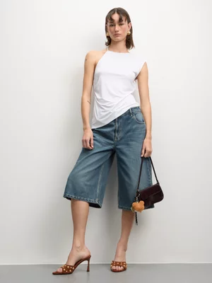 The FIX Women's Light Wash Bermuda Denim Shorts