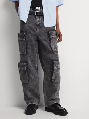 Relay Jeans Men's Black Marble Loose Denim Jean