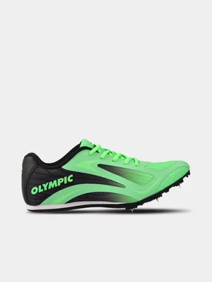 Olympic Mens Vapor Race Middle Distance Green Running Shoes 