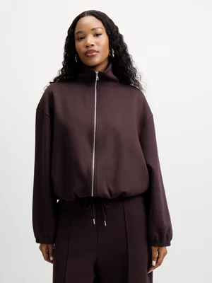 Exact Women's Brown Soft Touch Bomber Jacket 