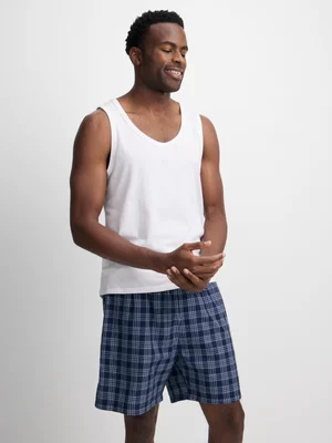 Exact Men's Navy Checked Sleep Shorts