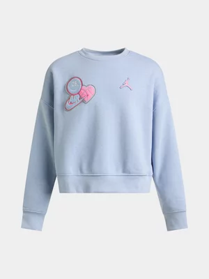 Jordan Girls Kids Blue Sweat Top