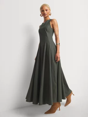 Fit & Flare Panelled Maxi Dress