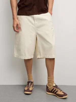 The FIX Men's White 100% Cotton Denim Carpenter Bermuda Shorts