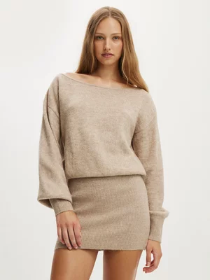 Women's Cotton On Beige Luxe Cinched Mini Dress