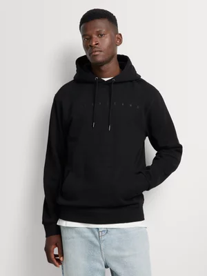 Relay Jeans Men's Basic Scattered Black Hoodie 