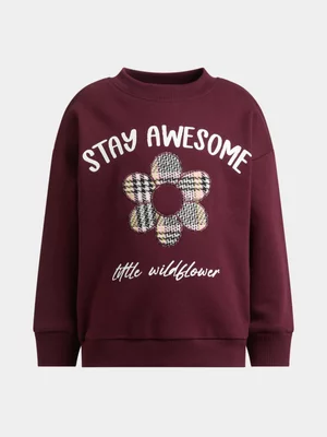 Exact Older Girl's Purple Graphic Print Sweat Top