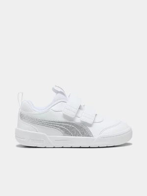 Kids Puma Multiflex 2 Glitz White Sneaker