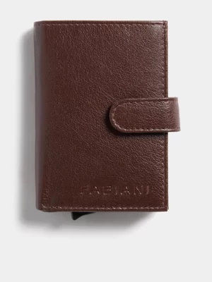 Fabiani Men's Brown Metal Card Holder