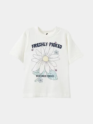Cotton On Kids White Poppy Oversize Graphic Print T-Shirt 
