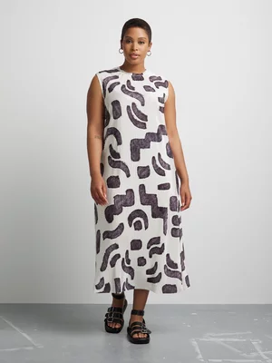 Women's Canvas Plissé Column Dress