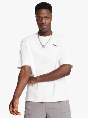 Puma Men's Wardrobe Essentials Boxy White T-shirt