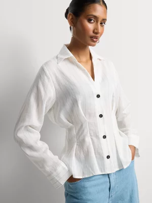 Darted Waist Stripe Shirt