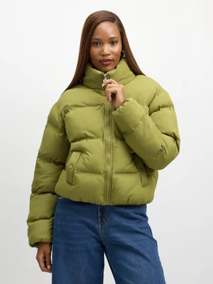 Exact Women's Green Puffer Jacket