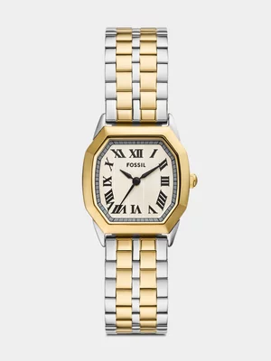 Fossil Harlowe Cream Dial Two-Tone Stainless Steel Bracelet Watch