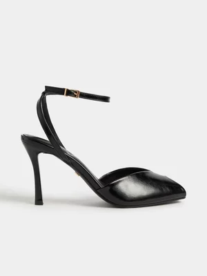Peeptoe Ankle Tie Heels