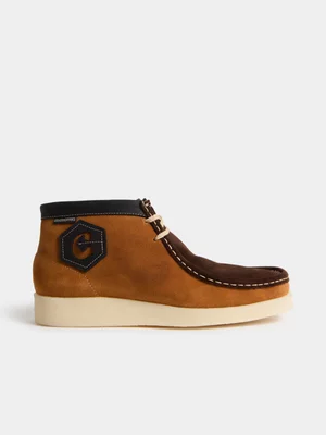 Grasshopper Men's Suede Brooklyn Cider/Dark Brown Shoe