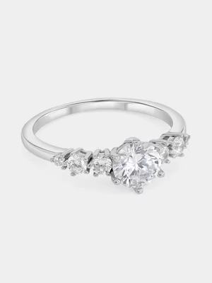 Sterling Silver Cubic Zirconia Multistone Ring 