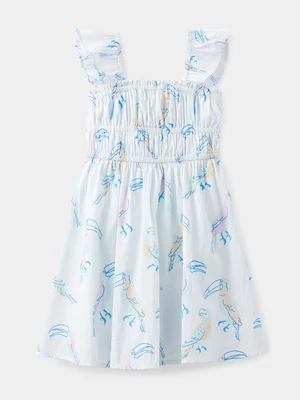 Cotton On Kids Girl Blue Frankie Flutter Sleeve Dress