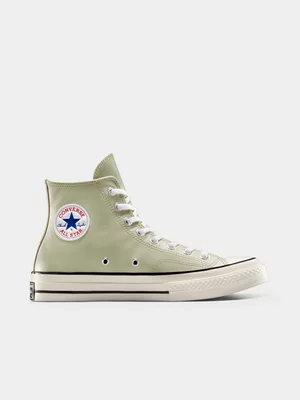 Converse Men's Chuck 70 Hi Leather Pale-Olive Sneaker