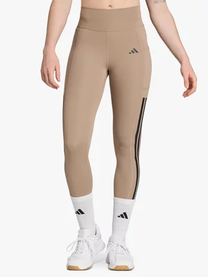 adidas Womens Optime 3-Stripes Chalky Brown Leggings