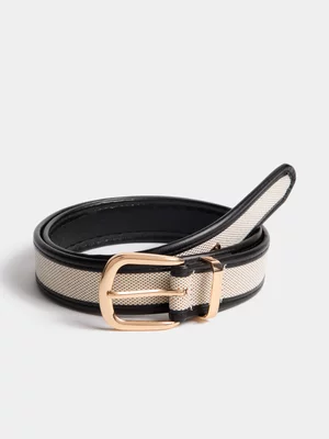 Jet Women’s Black Canvas Belt