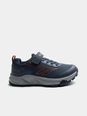 Kids Hi-tec Geo Surge Velcro Navy/Orange Sneaker
