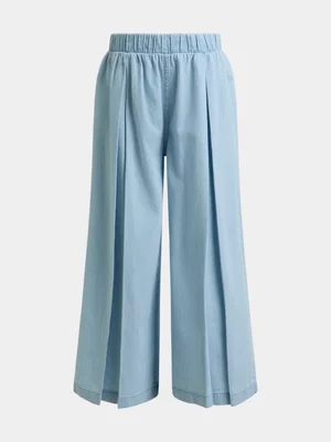 Jet Younger Girls Chambray Wide-leg Pants