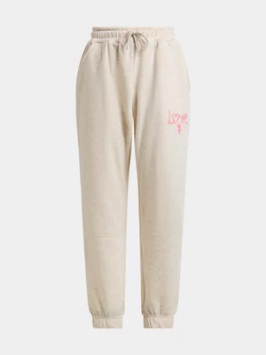 Jet Younger Girls Cream Love Jogger
