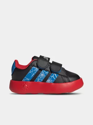 adidas Junior Grand Infant Court Spiderman Black/Blue/Red Sneakers 