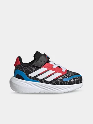adidas Junior Infant Runfalcon Spider Man Black/White/Red Running Shoes