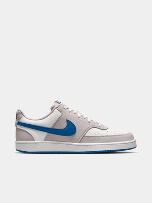 Nike Mens Court Vision Low Grey/Blue Sneakers 