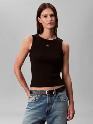 Women's Calvin Klein Black Baby Rib Tank Top