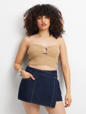 The FIX Women's Dark Wash Denim Wrap Skort