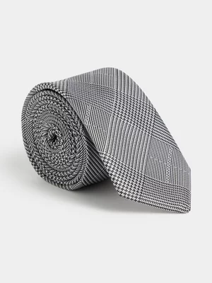 Markham Men's Micro Check Grey Tie