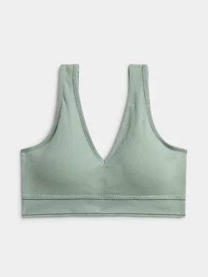 Jet Women's Sage Black Tipped Padded Sports Bra