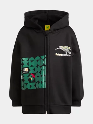 Jet Younger Boys Black Bafana Zip Thru Hoody