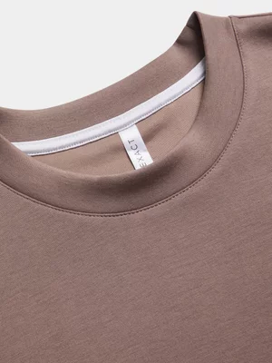 Exact Women's Brown Boxy Crop Sweat Top