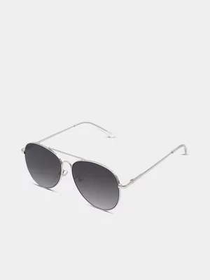 Exact Women's Silver Aviator Sunglasses