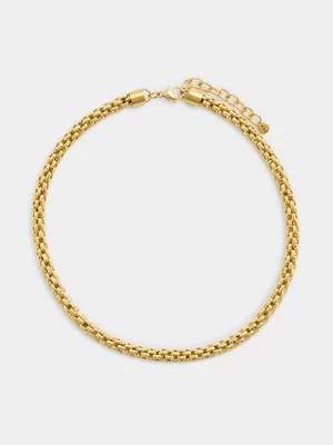 Tempo Jewellery Gold Plated Text Cable Neckpiece