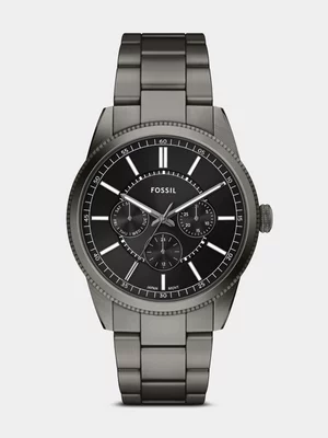 Fossil Pearson Black Dial Gunmetal Plated Multi Dial Bracelet Watch