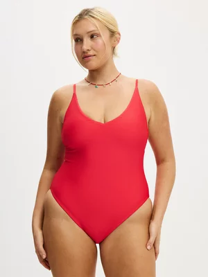 Women's Cotton On Red V Neck Swimsuit