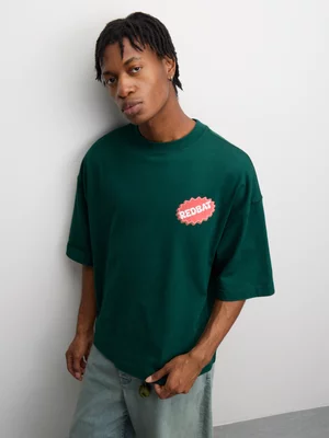 Rebat Men's Green Burger Boxy Green T-shirt