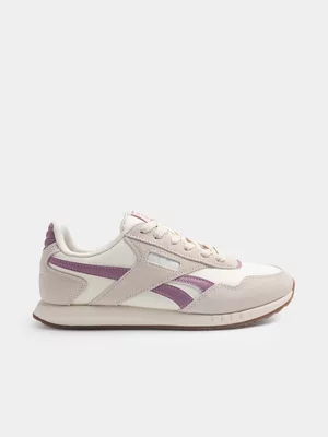 Women's Reebok 125 Cream/Purple Sneaker