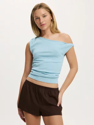 Women's Cotton On Blue Textured Top