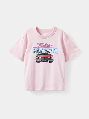 Cotton On Kids Girl Pink Poppy Oversize Graphic T-shirt