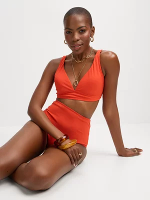 Exact Women's Red Textured Bikini Bottom