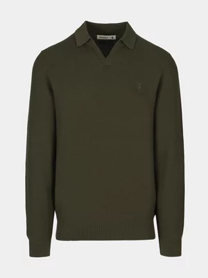Men's Pringle Green Brian Collar Textured Knitwear