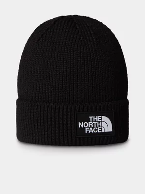 The North Face Black Logo Box Cuffed Beanie