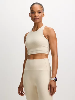 TS Womens Fitted Rib Inset Bone Tank Top